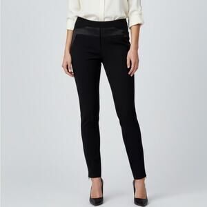 Halston Heritage Tapered Slim Ankle Zipper Tuxedo Black Pants Women’s Size 6